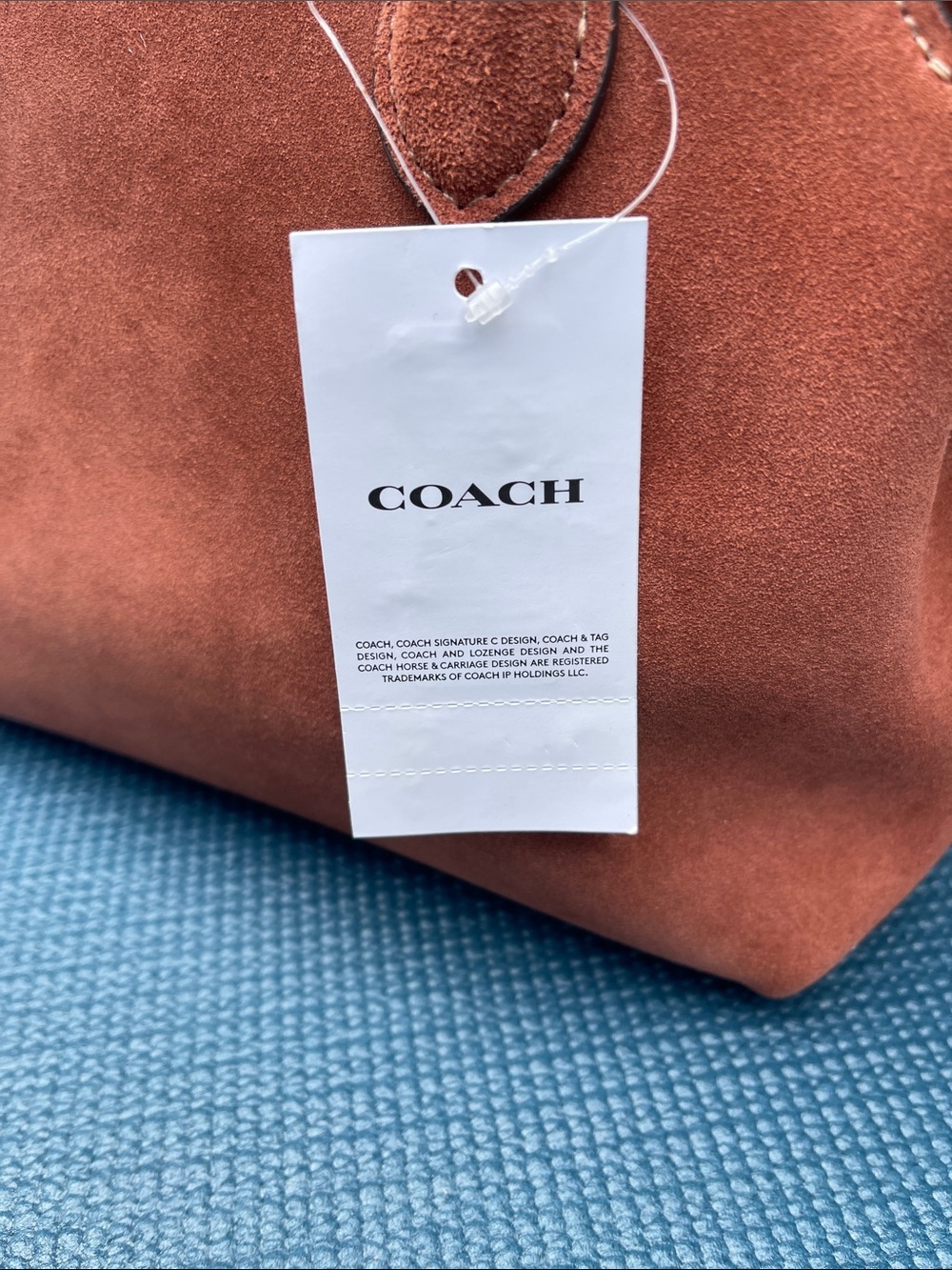 Coach Suede Satchel in Rust Orange - Picture 9 of 11